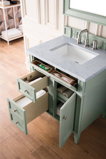 James Martin Brittany 30" Single Bathroom Vanity, Sage Green
