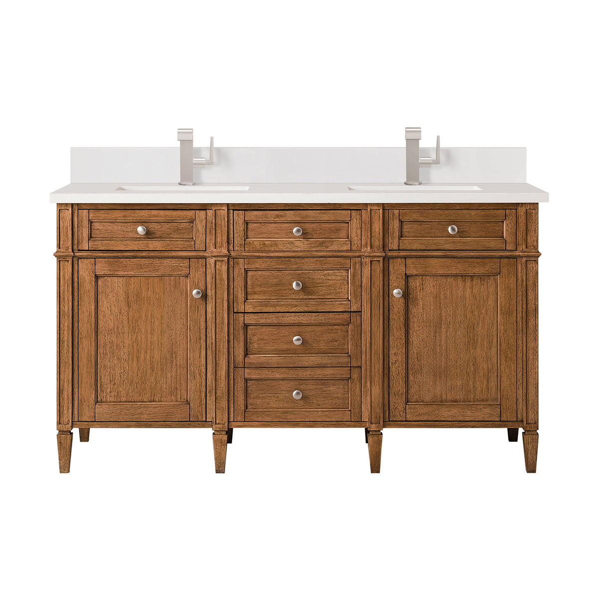 James Martin Brittany 60" Double Bathroom Vanity, Saddle Brown