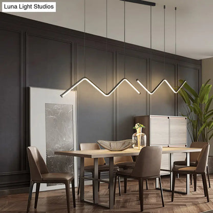 DecorBites™ W-Shaped LED Pendant Light Fixture: Stylish Artistic Metal Island Light for Dining Room