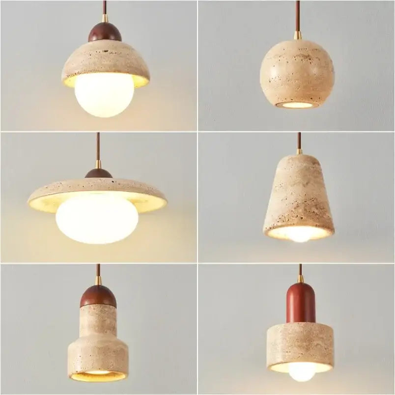 Wabi sabi beige and brown pendant light dining room elegant wabi