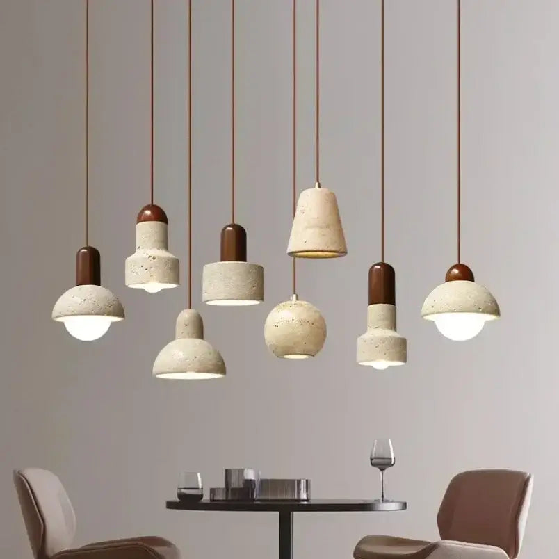 Wabi sabi beige and brown pendant light dining room elegant wabi