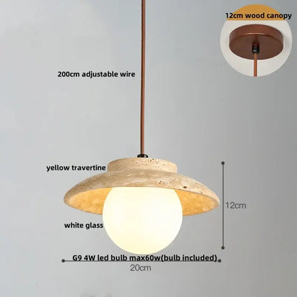 Wabi sabi beige and brown pendant light fixture for living room