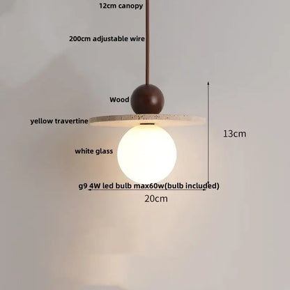 Wabi sabi beige and brown pendant light fixture for living room