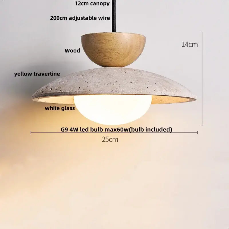 Wabi sabi beige and brown pendant light fixture for living room