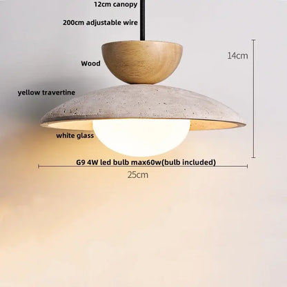 Wabi sabi beige and brown pendant light fixture for living room