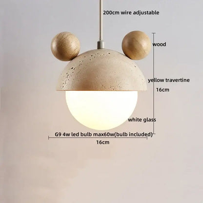 Wabi sabi beige and brown pendant light fixture for living room