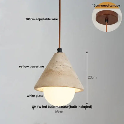 Wabi sabi beige and brown pendant light fixture for living room