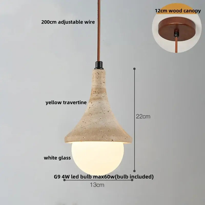 Wabi sabi beige and brown pendant light fixture for living room