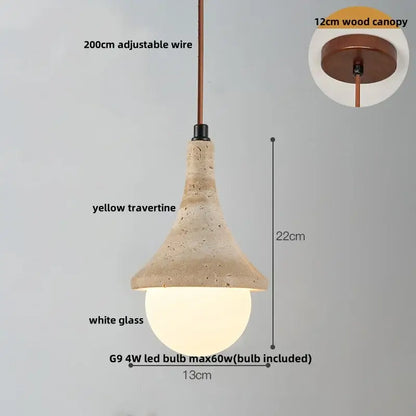 Wabi sabi beige and brown pendant light fixture for living room