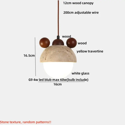 Wabi sabi beige and brown pendant light fixture for living room