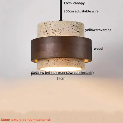 Wabi sabi beige and brown pendant light fixture for living room
