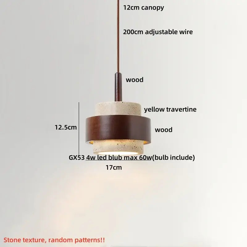 Wabi sabi beige and brown pendant light fixture for living room