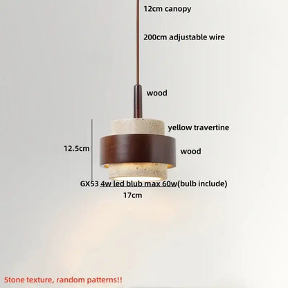 Wabi sabi beige and brown pendant light fixture for living room