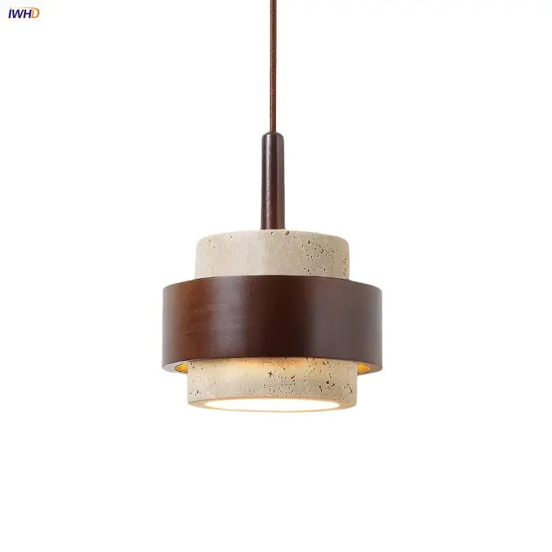 Wabi sabi beige and brown pendant light fixture for living room