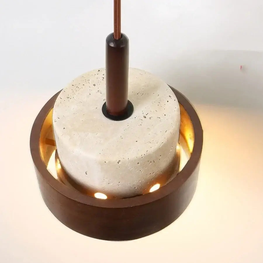 Wabi sabi beige and brown pendant light fixture for living room