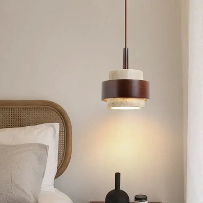Wabi sabi beige and brown pendant light fixture for living room