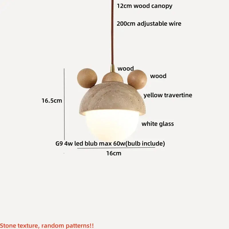 Wabi sabi beige and brown pendant light fixture for living room