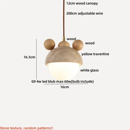 Wabi sabi beige and brown pendant light fixture for living room