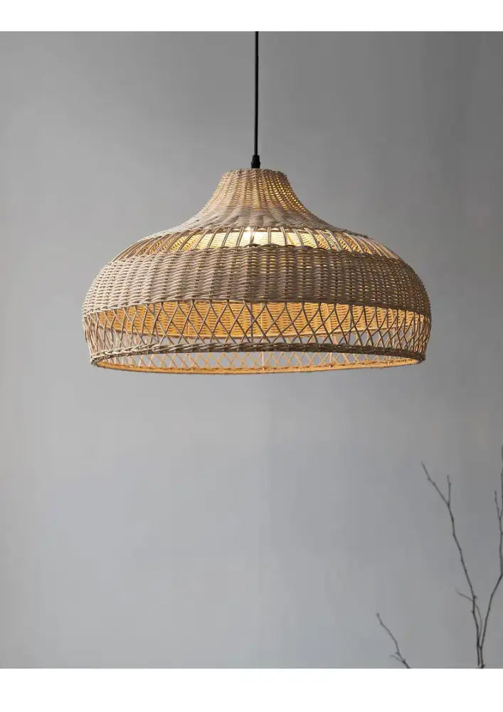 Wabi sabi beige bamboo rattan pendant light for dining room