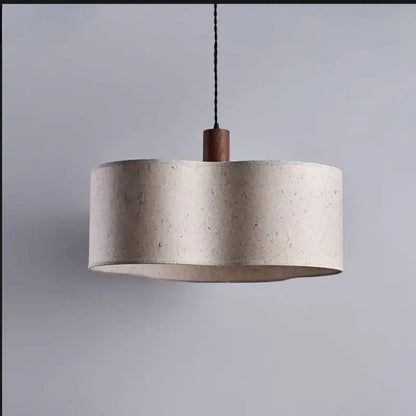Wabi-sabi cream chandelier lamp bedroom fabric pendant light