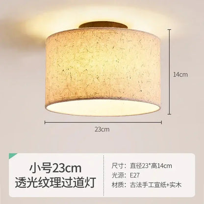 Wabi-sabi cream chandelier lamp bedroom fabric pendant light