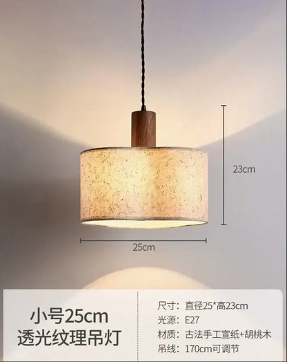 Wabi-sabi cream chandelier lamp bedroom fabric pendant light