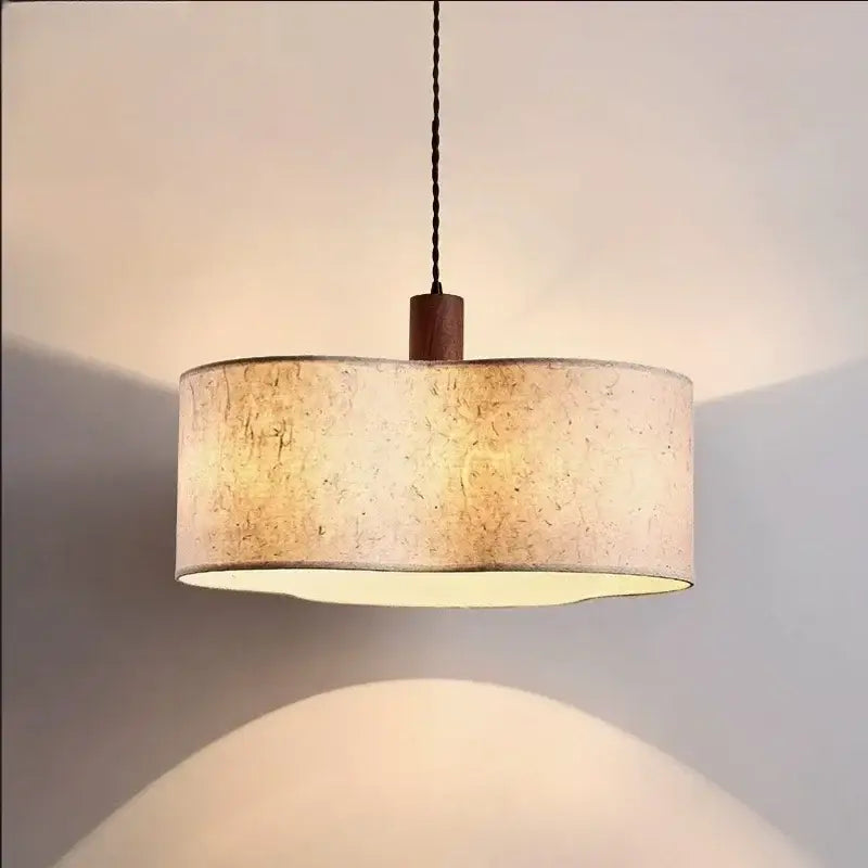 Wabi-sabi cream chandelier lamp bedroom fabric pendant light