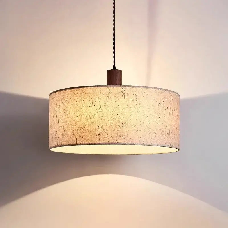 Wabi-sabi cream chandelier lamp bedroom fabric pendant light