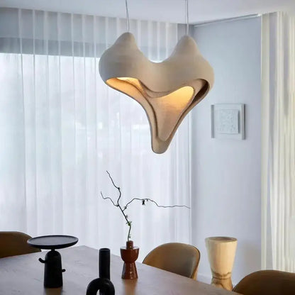 Wabi sabi cream gypsum conch pendant lamp for living room