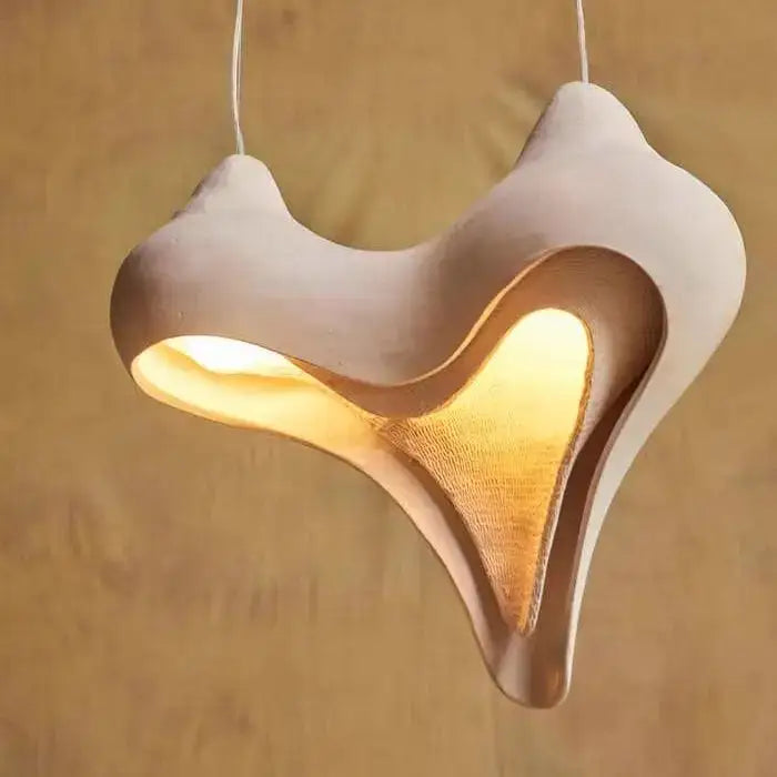 Wabi sabi cream gypsum conch pendant lamp for living room