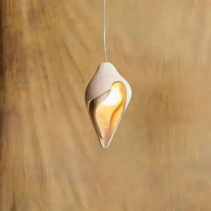 Wabi sabi cream gypsum conch pendant lamp for living room