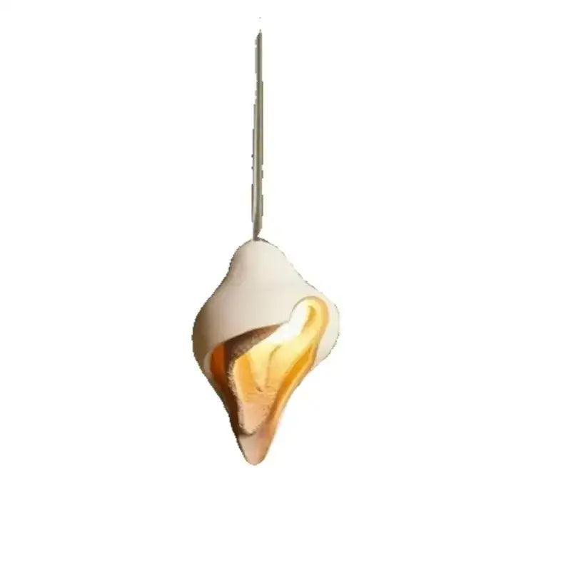 Wabi sabi cream gypsum pendant lamp shell design for living room