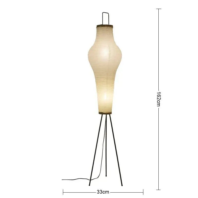 Wabi-sabi cream paper tripod floor lamp living room art decor