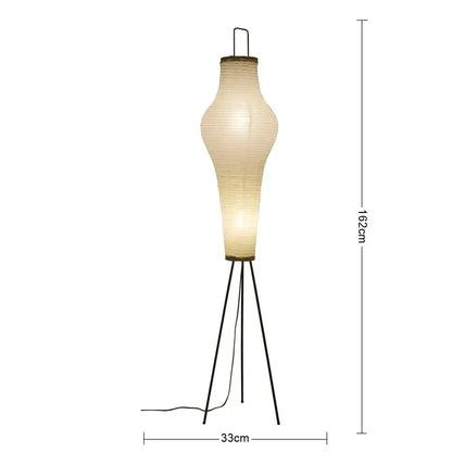 Wabi-sabi cream paper tripod floor lamp living room art decor