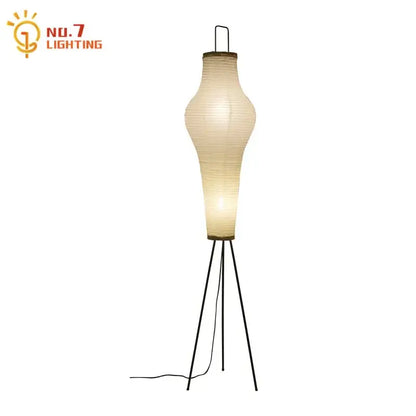 Wabi-sabi cream paper tripod floor lamp living room art decor