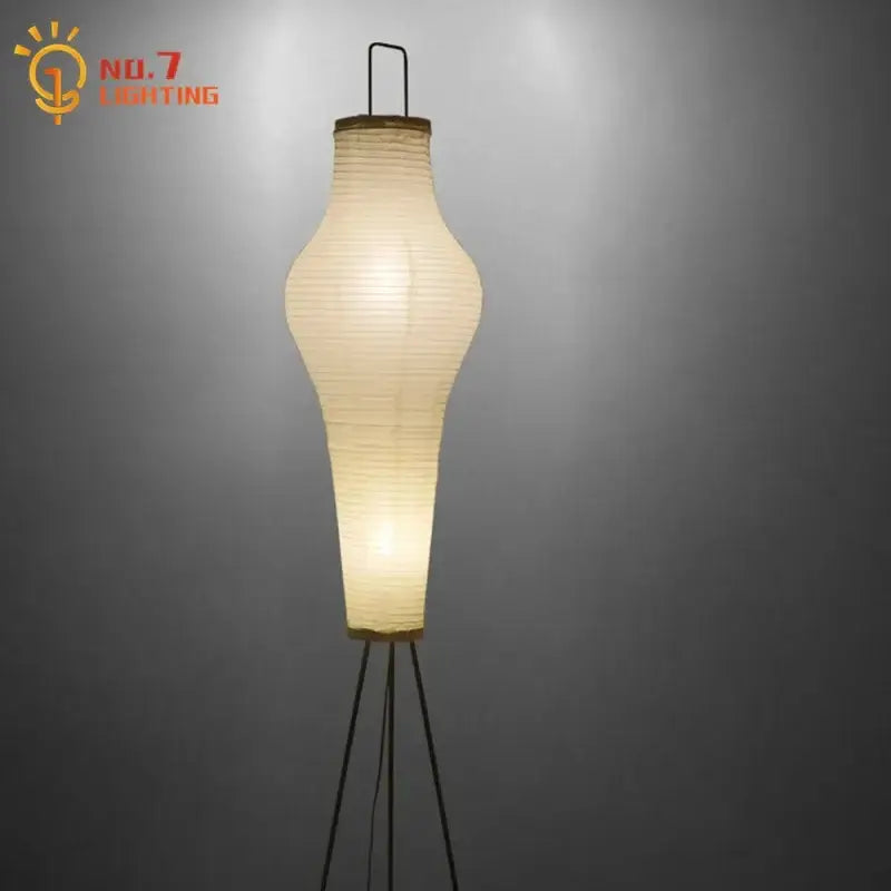 Wabi-sabi cream paper tripod floor lamp living room art decor
