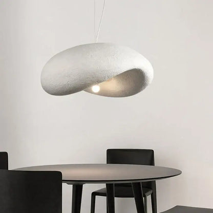 Wabi sabi cream style led pendant light dining room cloud shape