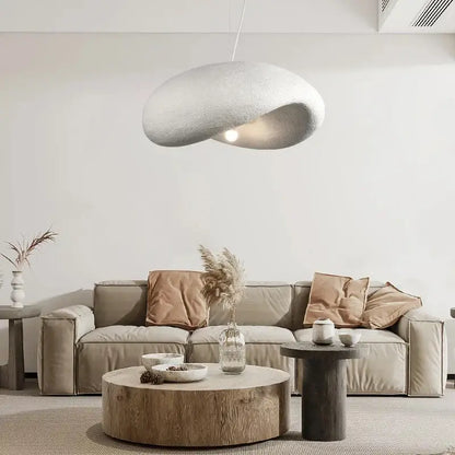 Wabi sabi cream style led pendant light dining room cloud shape