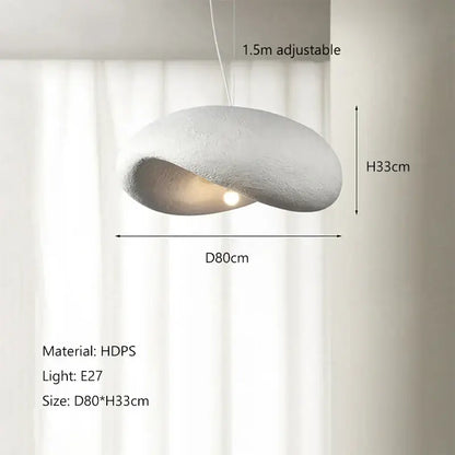 Wabi sabi cream style led pendant light dining room cloud shape