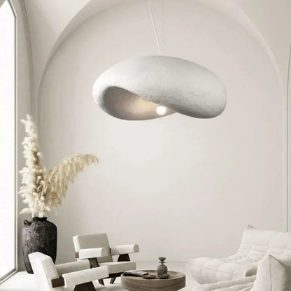 Wabi sabi cream style led pendant light dining room cloud shape