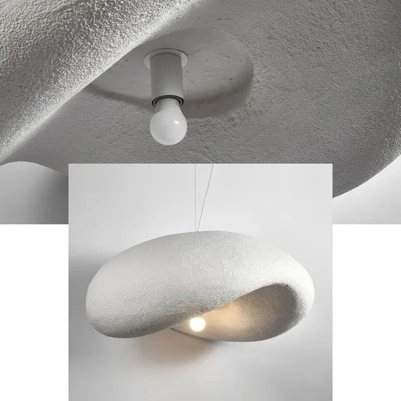 Wabi sabi cream style led pendant light dining room cloud shape
