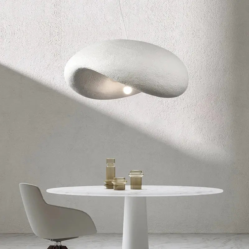 Wabi sabi cream style led pendant light dining room cloud shape