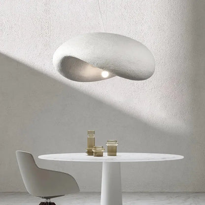 Wabi sabi cream style led pendant light dining room cloud shape