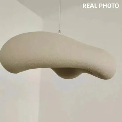 Wabi sabi creamy white cloud led pendant lights bedroom hanging lamp