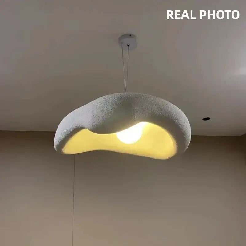 Wabi sabi creamy white cloud led pendant lights bedroom hanging lamp