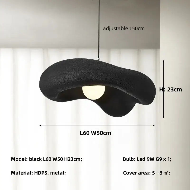 Wabi sabi creamy white cloud led pendant lights bedroom hanging lamp
