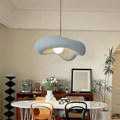 Wabi sabi creamy white cloud led pendant lights bedroom hanging lamp