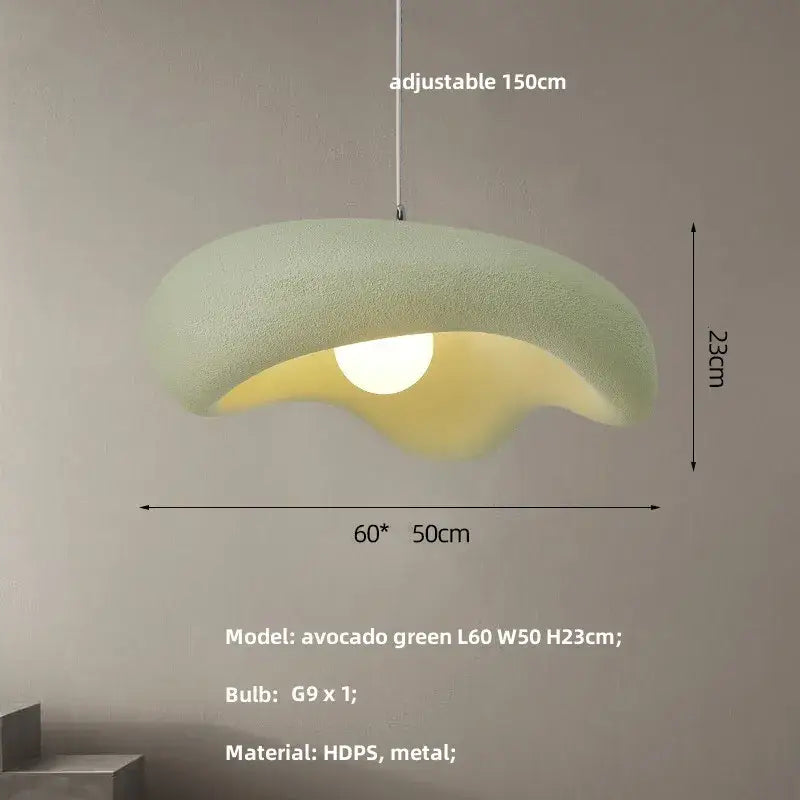 Wabi sabi creamy white cloud led pendant lights bedroom hanging lamp