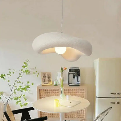Wabi sabi creamy white cloud led pendant lights bedroom hanging lamp
