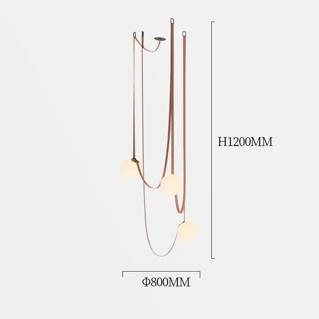 Wabi sabi designer copper and white chandelier living room light